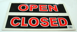 Shop Sign Open/Closed Laminated